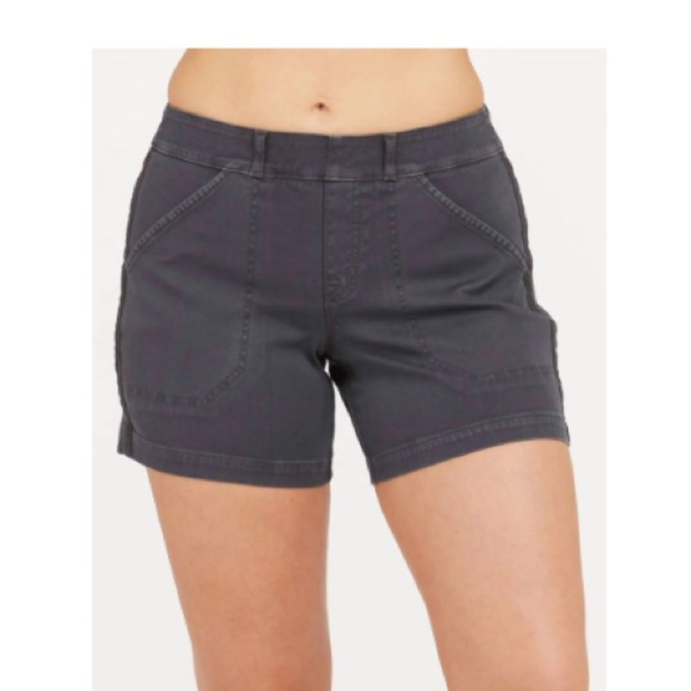 SPANX Wash Black Stretch Twill 6" Shorts Pull on Size XS